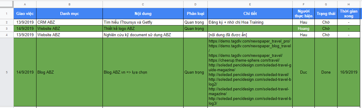 Workspace for all: hay việc Ứng dụng Google Sheet A-Z 9